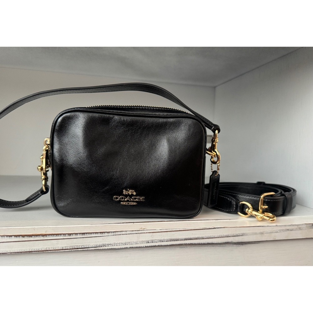 NEW Coach Mini Carey Crossbody Bag Purse Black Gold CEA02